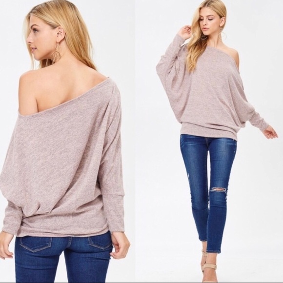LAST!Brushed Knit Long Sleeve Dolman - Picture 2 of 4